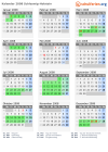 Kalender 2008 mit Ferien und Feiertagen Schleswig-Holstein