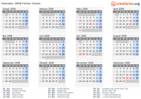 Kalender 2008 mit Ferien und Feiertagen Färöer Inseln