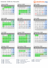 Kalender 2008 mit Ferien und Feiertagen Aix-Marseille
