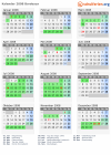 Kalender 2008 mit Ferien und Feiertagen Bordeaux