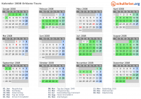 Kalender 2008 mit Ferien und Feiertagen Orléans-Tours