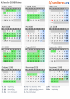 Kalender 2008 mit Ferien und Feiertagen Reims