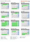 Kalender 2008 mit Ferien und Feiertagen Versailles