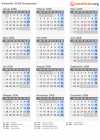 Kalender 2008 mit Ferien und Feiertagen Guatemala