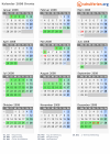 Kalender 2008 mit Ferien und Feiertagen Drente