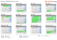 Kalender 2008 mit Ferien und Feiertagen Gelderland (nord)