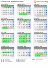 Kalender 2008 mit Ferien und Feiertagen Nordbrabant (mitte)