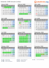 Kalender 2008 mit Ferien und Feiertagen Utrecht (mitte)