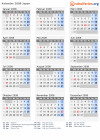 Kalender 2008 mit Ferien und Feiertagen Japan