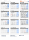 Kalender 2008 mit Ferien und Feiertagen Kongo, Rep.