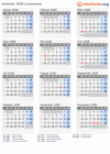 Kalender 2008 mit Ferien und Feiertagen Luxemburg