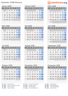 Kalender 2008 mit Ferien und Feiertagen Monaco