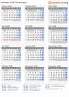 Kalender 2008 mit Ferien und Feiertagen Montenegro