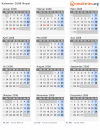 Kalender 2008 mit Ferien und Feiertagen Nepal
