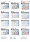 Kalender 2008 mit Ferien und Feiertagen Norwegen