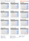 Kalender 2008 mit Ferien und Feiertagen Appenzell Innerrhoden