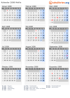 Kalender 2008 mit Ferien und Feiertagen Wallis