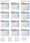 Kalender 2008 mit Ferien und Feiertagen Spanien