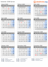 Kalender 2008 mit Ferien und Feiertagen Syrien