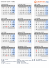 Kalender 2008 mit Ferien und Feiertagen Türkei