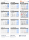 Kalender 2008 mit Ferien und Feiertagen Uganda