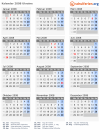 Kalender 2008 mit Ferien und Feiertagen Ukraine