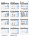 Kalender 2009 mit Ferien und Feiertagen Bangladesch
