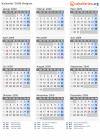 Kalender 2009 mit Ferien und Feiertagen Belgien