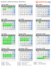 Kalender 2009 mit Ferien und Feiertagen Nordrhein-Westfalen