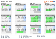 Kalender 2009 mit Ferien und Feiertagen Dijon