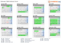 Kalender 2009 mit Ferien und Feiertagen Orléans-Tours