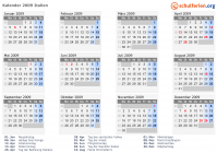 Kalender 2009 mit Ferien und Feiertagen Italien