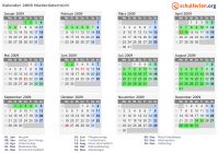 Kalender 2009 mit Ferien und Feiertagen Niederösterreich