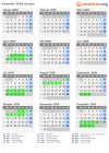 Kalender 2009 mit Ferien und Feiertagen Aargau