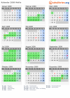Kalender 2009 mit Ferien und Feiertagen Wallis