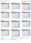 Kalender 2009 mit Ferien und Feiertagen Türkei