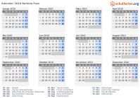 Kalender 2010 mit Ferien und Feiertagen Burkina Faso