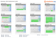 Kalender 2010 mit Ferien und Feiertagen Gelderland (süd)