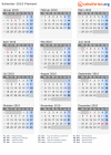 Kalender 2010 mit Ferien und Feiertagen Piemont