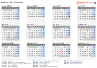 Kalender 2010 mit Ferien und Feiertagen Marokko