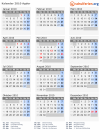 Kalender 2010 mit Ferien und Feiertagen Agder