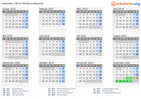 Kalender 2010 mit Ferien und Feiertagen Niederschlesien