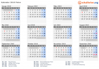 Kalender 2010 mit Ferien und Feiertagen Polen