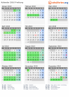 Kalender 2010 mit Ferien und Feiertagen Freiburg