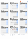 Kalender 2011 mit Ferien und Feiertagen Aserbaidschan