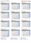 Kalender 2011 mit Ferien und Feiertagen Belize