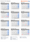 Kalender 2011 mit Ferien und Feiertagen Bulgarien