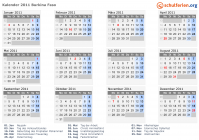 Kalender 2011 mit Ferien und Feiertagen Burkina Faso