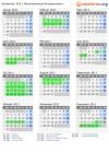 Kalender 2011 mit Ferien und Feiertagen Mecklenburg-Vorpommern