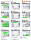 Kalender 2011 mit Ferien und Feiertagen Rheinland-Pfalz